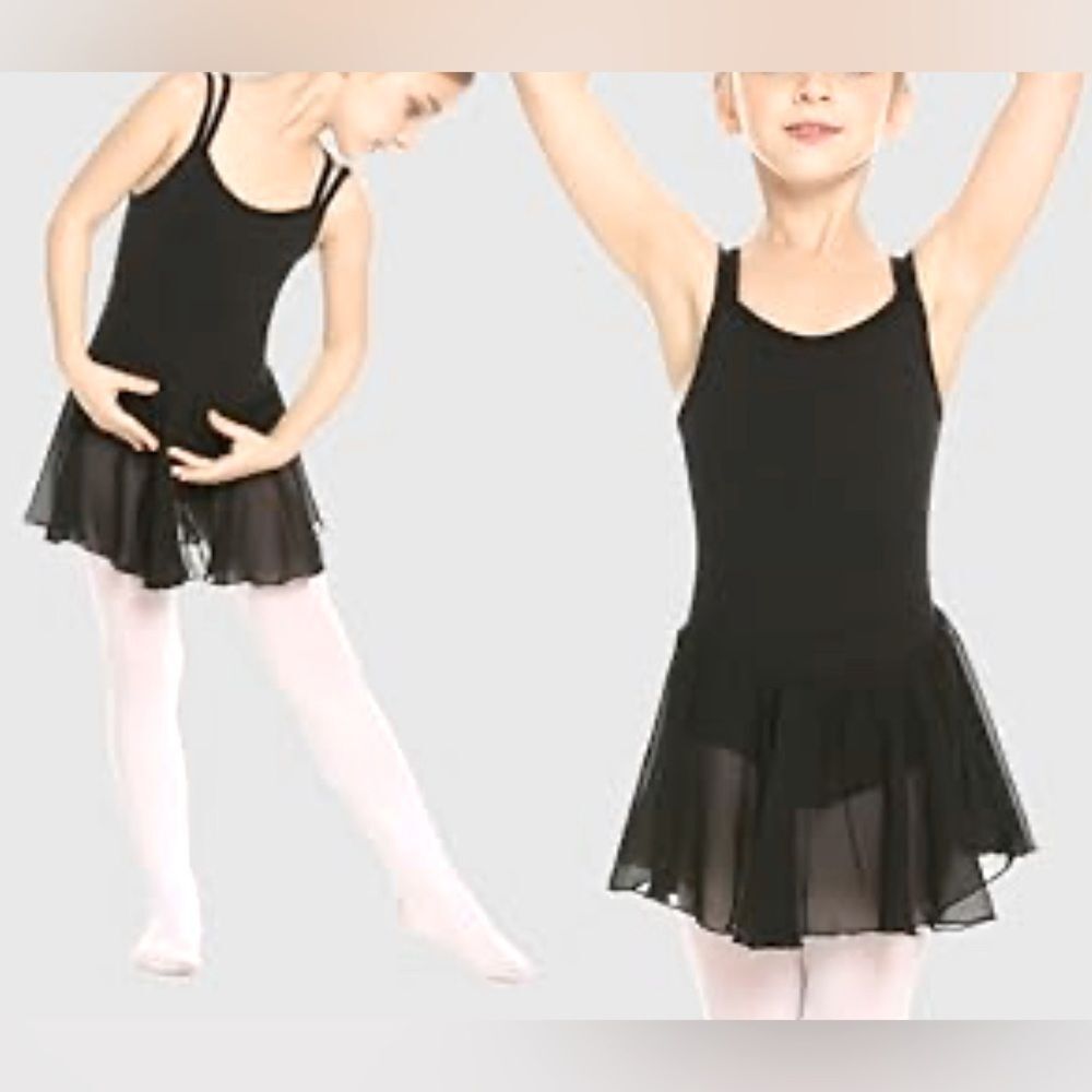 NWT Girls’ Cross Straps Skirted Ballet Leotard Size 5/6